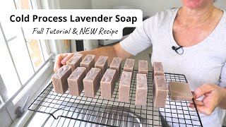 NEW Cold Process Lavender Soap Recipe  In depth tutorialhome soap making session [upl. by Derian]