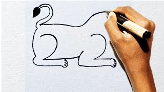 how to draw a lion King from 222 I Lion King drawing from 222 I DhumdhamArt [upl. by Padraic]