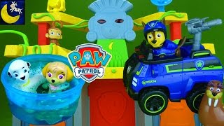 Funny Toy Stories for Kids with Paw Patrol Toys Jungle Temple Playset Tracker Marshall Chase Toys [upl. by Gabrielson482]