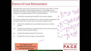 Excess of Loss Reinsurance Reinsurer Premium and Expected Profit [upl. by Pincince]