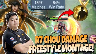 CHOU FREESTYLE  GESER MAP  KILL UDAH GILA BROO  R7 CHOU DAMAGE IS BACK  FULL MONTAGE  MLBB [upl. by Relyuc]