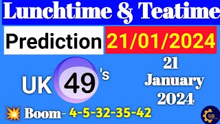 Uk49s Lunchtime Prediction For 21 January 2024  Today Uk49s Lunchtime Prediction [upl. by Swenson]