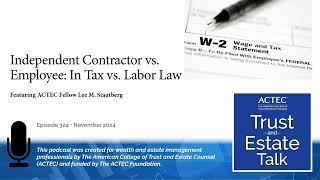 Independent Contractor vs Employee In Tax vs Labor Law [upl. by Marvin]