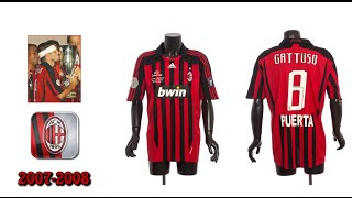 All AC Milan jerseys since 1963 [upl. by Atteuqahc]