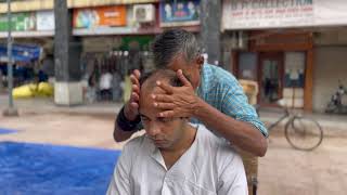 Cosmic Indian head massage  Daily Max Viral Barber  Nehru Place [upl. by Anairo]