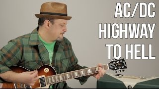 ACDC Highway to Hell Electric Guitar Lesson  Tutorial [upl. by Conlen]