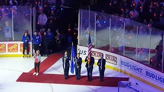 Toledo Walleye Glow Weekend National Anthem December 2 2023 Huntington Center Toledo OH [upl. by Iamhaj]