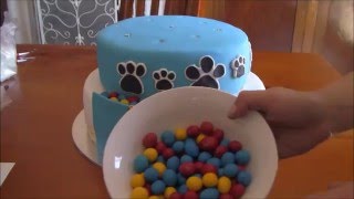 Paw Patrol Fondant Puppy Print Birthday Cake Decoration [upl. by Rieth]