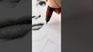 Audrey Hepburn dessin portrait pointillism pointillisme audreyhepburn stipplingart rotring [upl. by Jp]