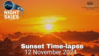 Sunset Timelapse 12 November 2024 [upl. by Thora]