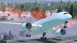 Extremely Heavy Overload A350 Aircraft Attempts To Takeoff XP11 [upl. by Eneleahs645]