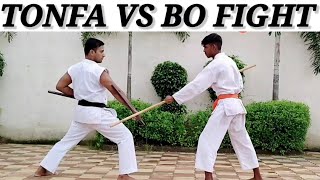 REAL TONFA VS BO FIGHTING  TONFA VS BO STAFF  realtonfavsbofight tonfavsbostaff tonfavslathi [upl. by Adym]