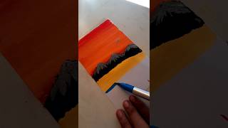 Mountain view painting using brush pen  shorts  trending [upl. by Enrak]