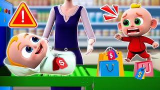 Baby Got Lost At Grocery Store 🛒  Grocery Store Song 👀  NEW✨ Nursery Rhymes For Kids [upl. by Engeddi]