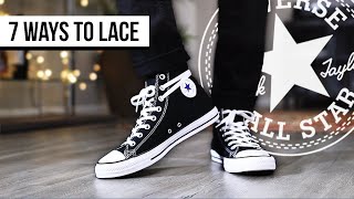 7 WAYS TO LACE CONVERSE CHUCK TAYLOR ALL STAR HIGH TOP  I AM RIO P [upl. by Chesnut770]