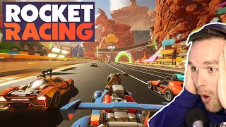 TRYING FORTNITE ROCKET RACING Best New Racing Game [upl. by Cami492]