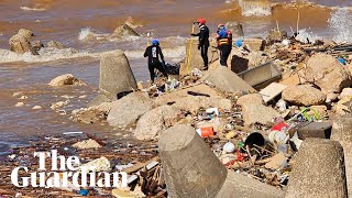 Libya bodies pulled from sea as country reels from deadly flooding [upl. by Akilat]