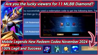 3 Mobile Legends Redeem codes November 24 2024  MLBB diamond redeem code  get 11 Diamonds for free [upl. by Hyozo546]