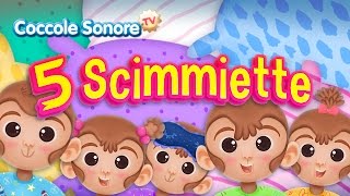 Cinque scimmiette  Canzoni per bambini di Coccole Sonore [upl. by Roanna]