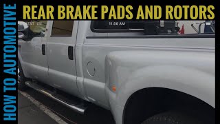 How to Replace the Rear Brake Pads and Rotors on a 2002 Ford F 350 Dually [upl. by Etteniuq]