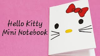 DIY Hello kitty Mini BookMini notebook with single A4 paperno Glue8 pages [upl. by Anrim]