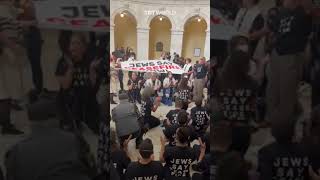 Jewish antiZionist groups enter US Congress complex to demand Israel end its war on Gaza [upl. by Aeneas738]