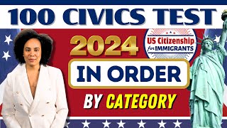 NEW 100 Civics Citizenship Test By Category US Citizenship Interview 2024 Questions and Answers [upl. by Alad213]