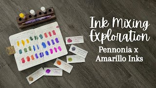 INK EXPLORATION  Mixing Pennonia x Amarillo Inks fountainpenink [upl. by Ryle]