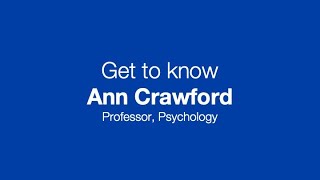 Get to know Dr Ann Crawford [upl. by Llevra]