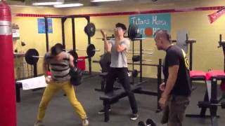 Darren Criss Harry Shum Jr amp Mark Salling Best workout ever [upl. by Ehav]