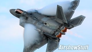 AMAZING F22 Raptor Afterburner Flybys  EAA AirVenture Oshkosh 2018 [upl. by Boak]