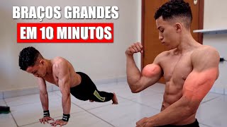 TREINO DE 10 MINUTOS EM CASA SEM EQUIPAMENTOS PARA OBTER BRAÇOS GRANDES [upl. by Annaigroeg896]