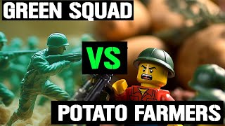 Green Army Vs Communist Lego Potato Farmers [upl. by Ellmyer]