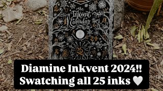 Diamine Inkvent 2024 • Black Edition 😎🖤 Spoiler Video Swatching all 25 inks [upl. by Ivett498]