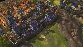 Stronghold Warlords  1v1v1 MASSIVE DEFENCES [upl. by Assenab]