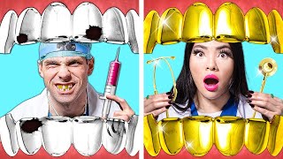 Rich Doctor Vs Broke Doctor Funny Dental Adventure amp Crazy Situations by Crafty Hacks [upl. by Lerej]