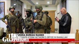 Al Jazeera broadcasts Israeli closure of West Bank bureau live on air [upl. by Aliek]