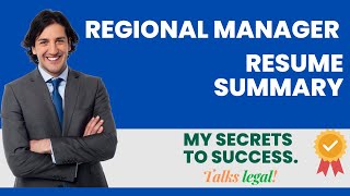 Regional Manager Resume Summary II How To Write Profile Summary  TalksLegalcom [upl. by Eetsirhc]