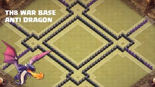 Clash of Clans  Th8 war base  Anti 3 star Anti  hogs  Anti  dragons  defense clip [upl. by Naehgem440]