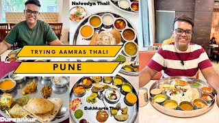 Trying Aamras Thali in Pune  Durvankur Dining Hall  Sukhkarta Dining Hall  Naivedya Thali [upl. by Nylatsyrk]