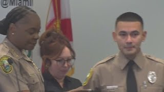 MiamiDade police officer honored after saving a mans life [upl. by Ybbed]