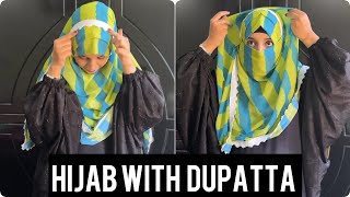 Hijab with niqab with chiffon dupatta  7 days series  Day 1 [upl. by Aesoh290]