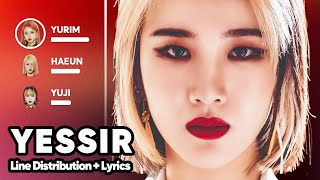 3YE  YESSIR Line Distribution  Lyrics Karaoke PATREON REQUESTED [upl. by Nnaylime]