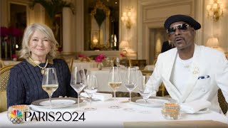 Martha Stewart forces Snoop Dogg to try escargot at Le Cinq  Paris Olympics  NBC Sports [upl. by Yup910]