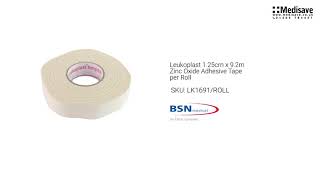 Leukoplast 1 25cm x 9 2m Zinc Oxide Adhesive Tape per Roll LK1691 ROLL 1920x1080 [upl. by Rambort817]