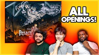 Attack On Titan All Openings 18  REACTION  2023 [upl. by Verbenia673]