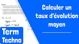 Comment calculer un taux dévolution moyen [upl. by Roswald]