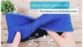 Stirnband stricken ohne Naht  Enden zusammenstricken [upl. by Saretta800]