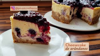 Receta Cheesecake de Arándanos con Base de Galletas ¡Súper Cremoso [upl. by Gnihc]