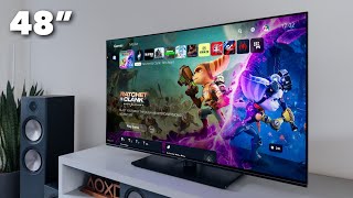 Unboxing Panasonics 48quot OLED TV  First Impressions [upl. by Ellerihs253]